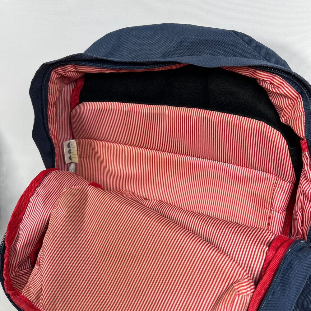 HERSCHEL Backpack Pop Quiz Canvas Leather Trim Waterproof Blue 22L - Picture 2 of 16
